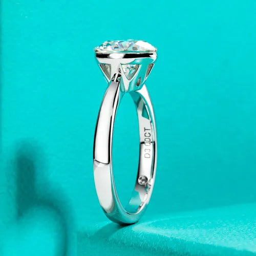 Anillos Compromiso De 0 Garras Moissanita Anuclub 2ct Silver 2