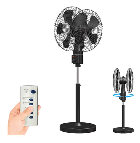 Ventilador 18 Inch Pedestal Piso Pared,doble Cabezal 360° GRADO B