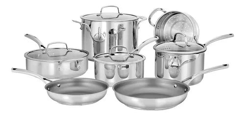 Batería De Cocina 95-11es Acero 11 Piezas Color Plateado Cuisinart GRADO A