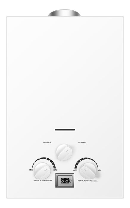 Calentador De Agua A Gas Glp Bram-metal Hogar 6 Litros Blanco GRADO B