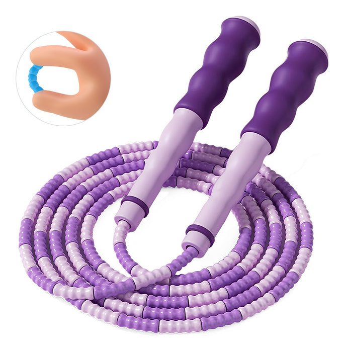 Cuerda De Saltar De Bambú Segmentada Ajustable 250cm COLOR MORADO