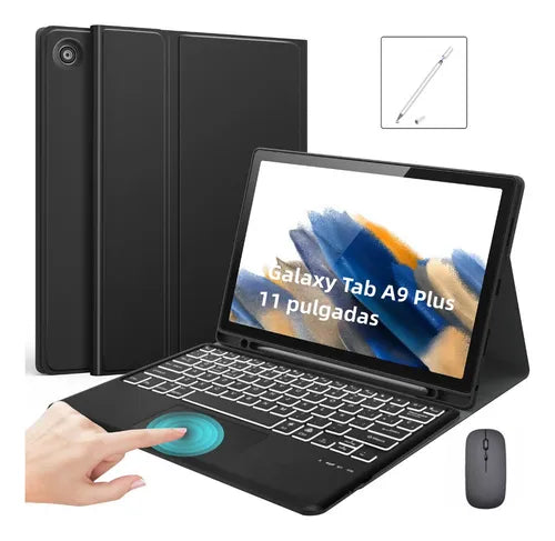 funda teclado tactil + lapiz y mouse para galaxy tab a9plus GRADO B