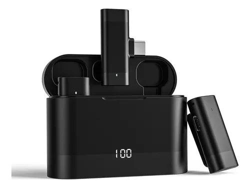 Lihuachen Micrófono Lavalier Inalámbrico Dual Para I iPad. Color Negro GRADO A