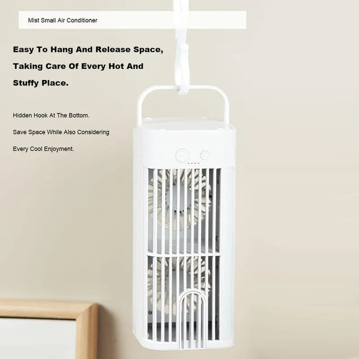 VENTILADOR DE AIRE ACONDICIONADO PORTATIL 2400MAH+LUZ