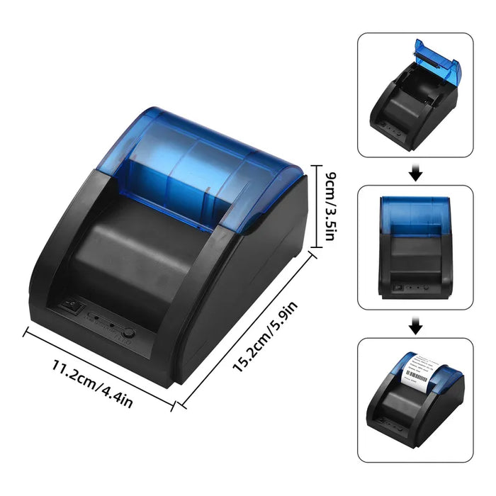 IMPRESORA TERMICA POS USB/BLUETOOTH DE 58 MM PARA RECIBOS