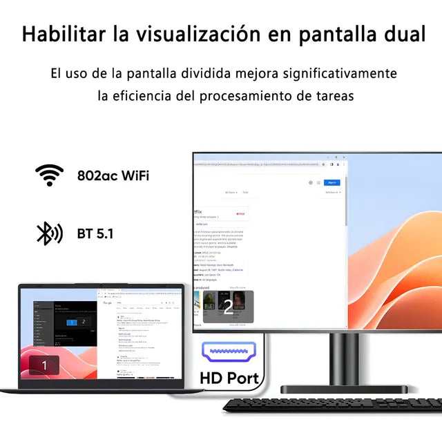 Laptop Gunfrose Mallbook 15.6 Intel Celeron 8gb De Ram 256gb Ssd 4k Win 11 Pro Color Negro 15.6 1 GRADO A