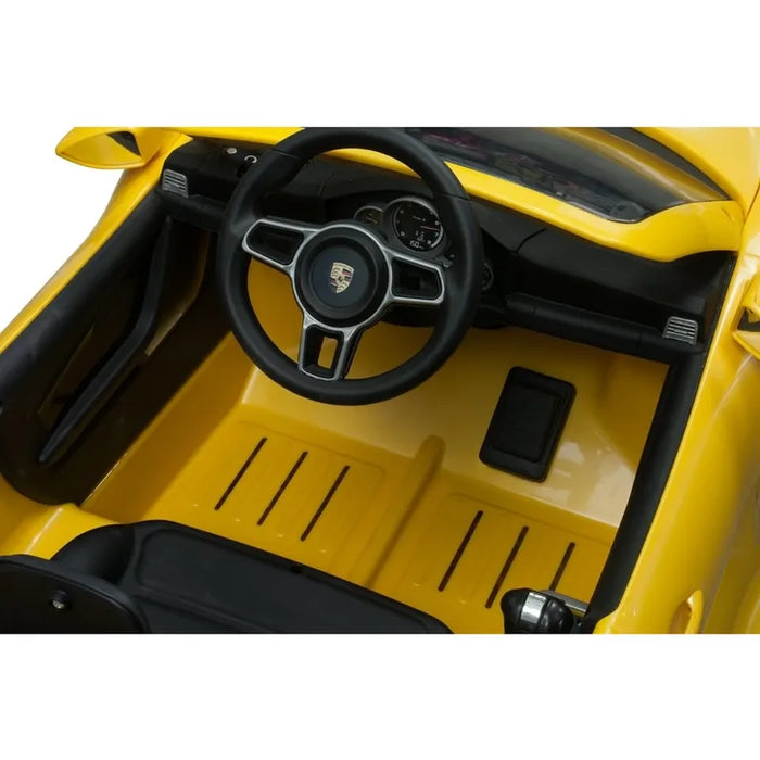 Montable Electrico Porsche Amarillo 718 Spyder Control, Mp3