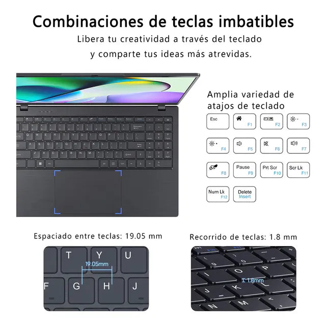 Laptop Gunfrose Mallbook 15.6 Intel Celeron 8gb De Ram 256gb Ssd 4k Win 11 Pro Color Negro 15.6 1 GRADO A
