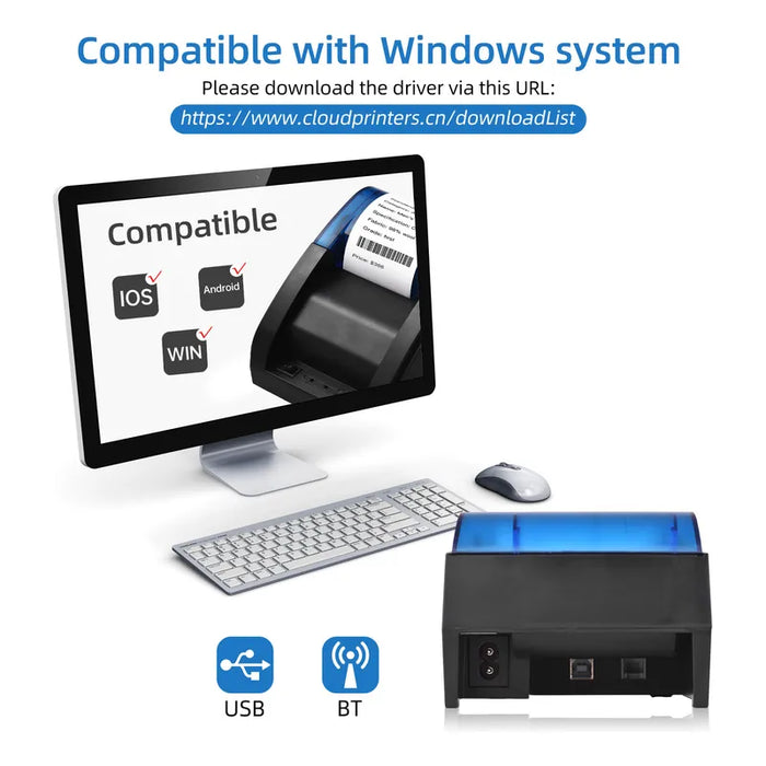 IMPRESORA TERMICA POS USB/BLUETOOTH DE 58 MM PARA RECIBOS