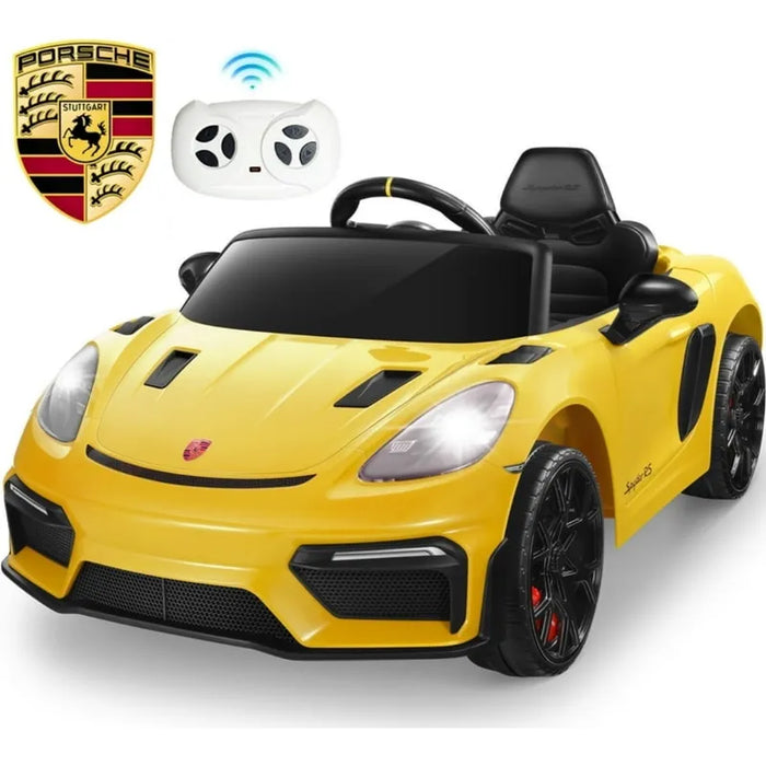 Montable Electrico Porsche Amarillo 718 Spyder Control, Mp3