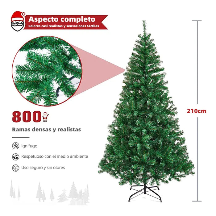 Arbol Pino Navidad 2.1 M Artificial Verde Desmontable