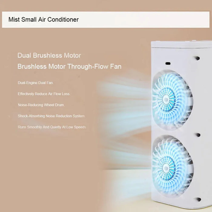 VENTILADOR DE AIRE ACONDICIONADO PORTATIL 2400MAH+LUZ