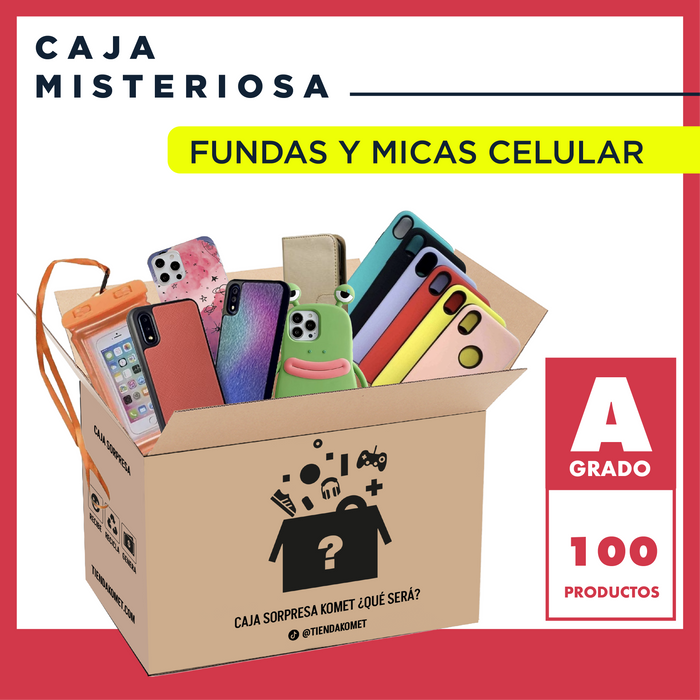 100 Fundas y Micas Para Celular al Azar GRADO A - TiendaKomet México