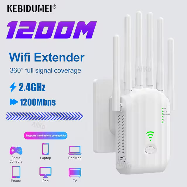 Repetidor Wifi Amplificador Señal 1200mbps 110/230v Wps 2.4g