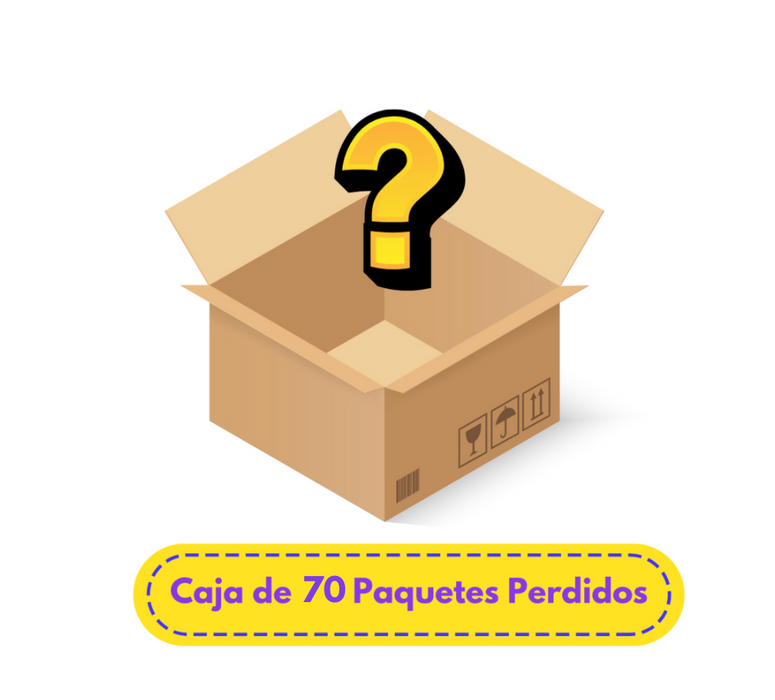 Caja de 70 Paquetes Perdidos Diferentes Tamaños