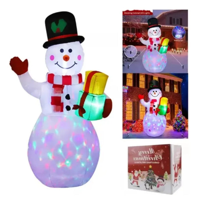 MONO DE NIEVE INFLABLE NAVIDEñO MULTICOLOR DE 1,5 M, 150 VAR GRADO B