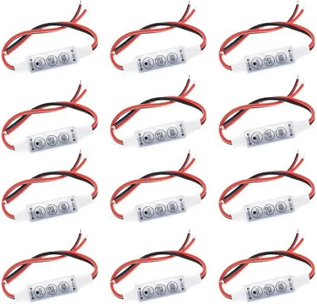 12pzs Control Tiras Led Luz 3 Botones Dimmer Estrobo 12v 24v Domoko GRADO B
