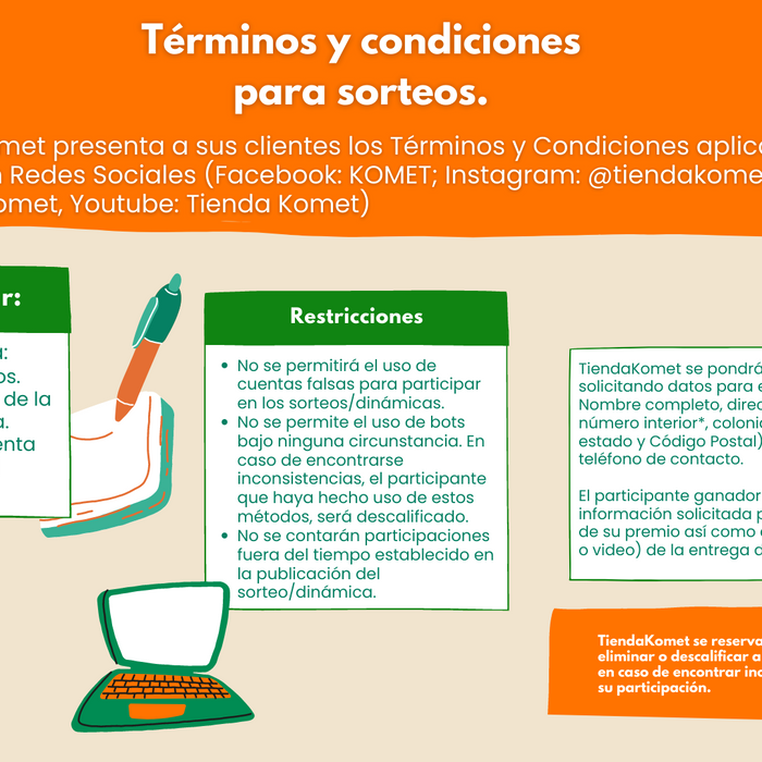 Términos y condiciones para sorteos - TiendaKomet