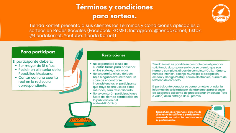 Términos y condiciones para sorteos - TiendaKomet