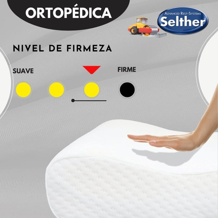 ALMOHADA SELTHER ORTOPÉDICA MEMORYFOAM IND DESCANSO SUPERIOR BLANCO - GRADO B