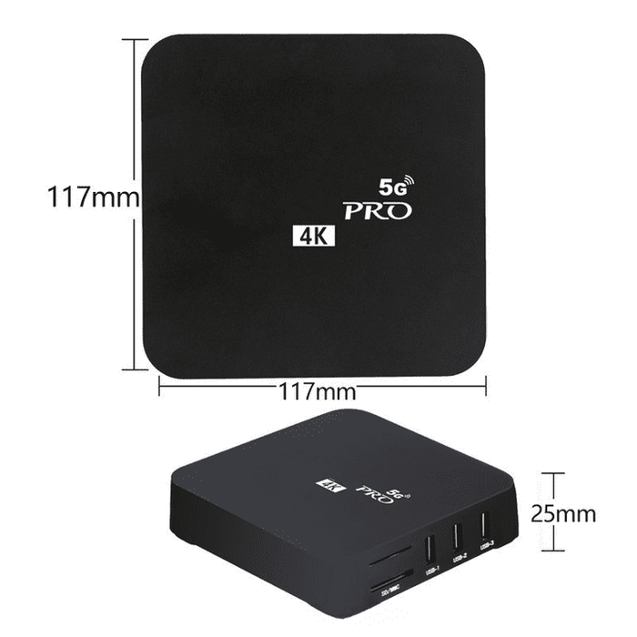 Decodificador MXpro4K HD con doble frecuencia, red wifi 5G, reproductor Android, TV BOX  GRADO A  GRADO A