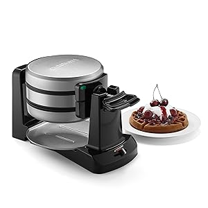 Cuisinart WAF-F20P1 - Gofrera belga doble redonda de hierro Grado B