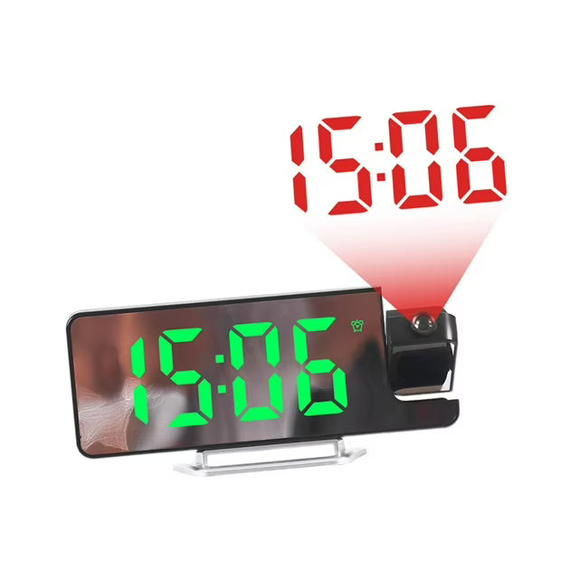Reloj Despertador Digital con Proyección y Pantalla de Espejo GRADO A