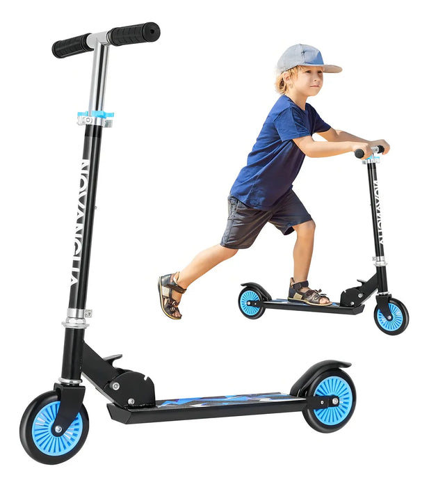 NOVANGUA S-54 SCOOTER PARA NIÑOS 2 LLANTAS PLEGABLES LIGERO Y CON MANUBRIO DE ALTURA ADJUSTABLE 4 NIVELES AJUSTABLES,50 KG PARA NIÑOS DE 3 A 10 NIÑOS FRENO TRESERO LLANTAS DE 120 MM EN PVC GRADO B