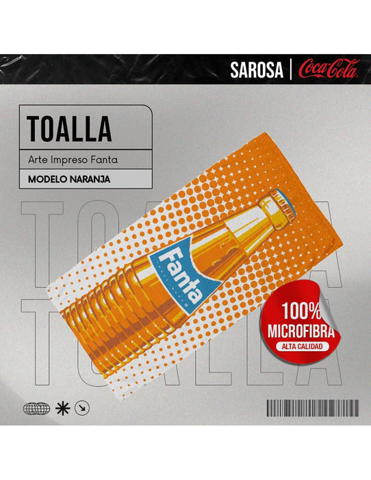 Toalla de playa Sarosa Fanta Naranja de microfibra 152X78 cm Grado A