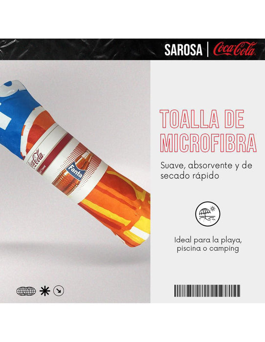 Toalla de playa Sarosa Fanta Naranja de microfibra 152X78 cm Grado A