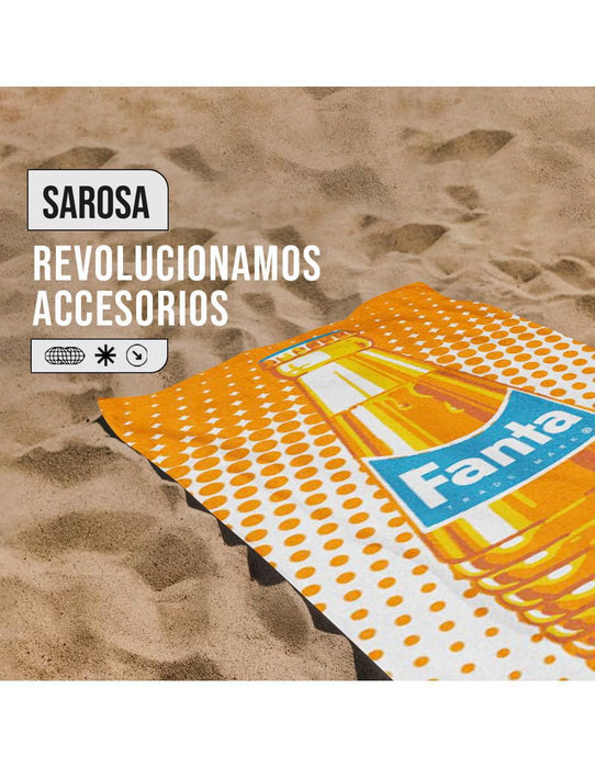 Toalla de playa Sarosa Fanta Naranja de microfibra 152X78 cm Grado A