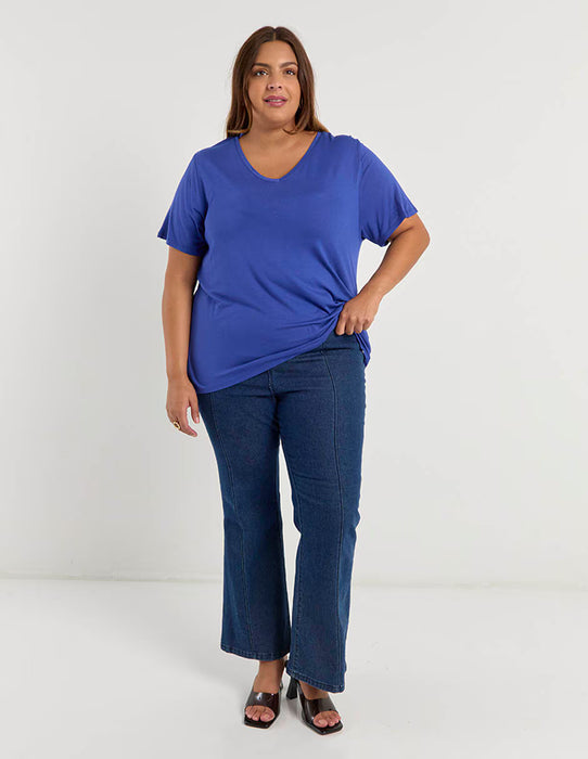 blusa casual maria bela modelo charlotte azul TALLA L GRADO A