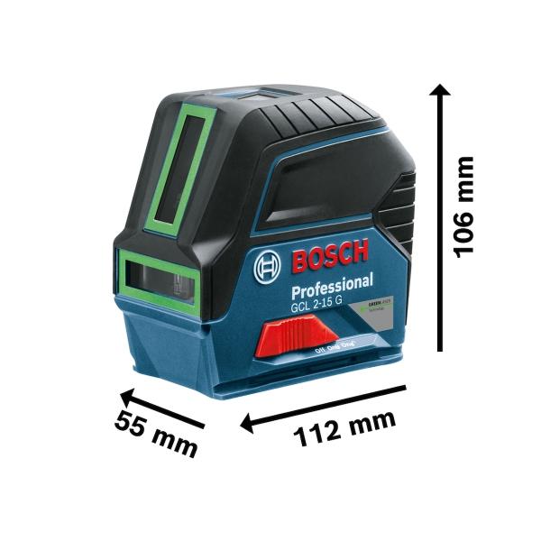 NIVEL LASER VERDE BOSCH GCL 2 15 G 15M CON PUNTOS DE PLOMADA Grado A