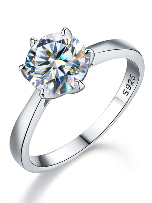ANILLO COMPROMISO PLATA 925 MOISSANITA 1CT BODA REGALO 1 GRADO B - TiendaKomet México