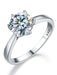 ANILLO COMPROMISO PLATA 925 MOISSANITA 1CT BODA REGALO 1 GRADO B - TiendaKomet México