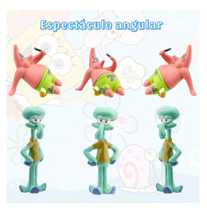 sponge bob figura juguete niños regalo colecciãón 8 piezas GRADO A