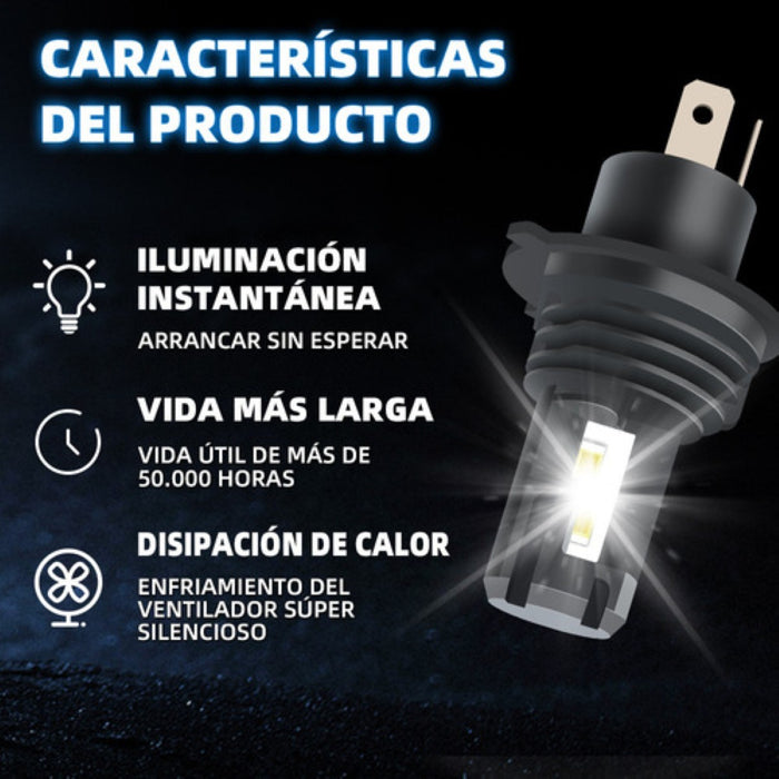 Kit De Faros Led H4 Luz Alta Y Baja 22000lm 6500k Csp 7858
