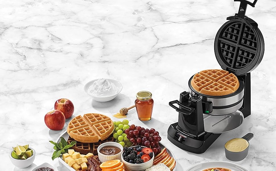 Cuisinart WAF-F20P1 - Gofrera belga doble redonda de hierro Grado B