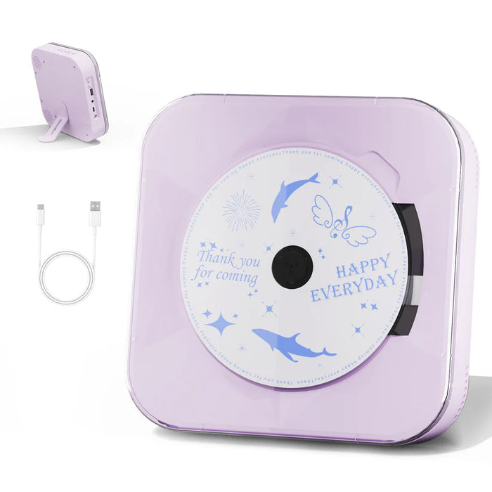 REPRODUCTOR DE CD DE CUERO RECARGABLE CON ALTAVOCE COLOR PURPLE GRADO A