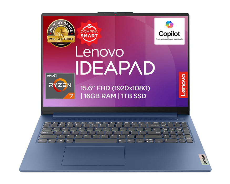 LAPTOP LENOVO IDEAPAD SLIM 3 15.6 AMD RYZEN 7 16GB 1TB SSD GRADO A