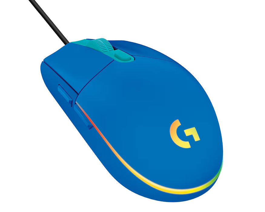 MOUSE GAMER DE JUEGO ALAMBRICO LOGITECH G SERIES LIGHTSYNC G203 AZUL GRADO  B
