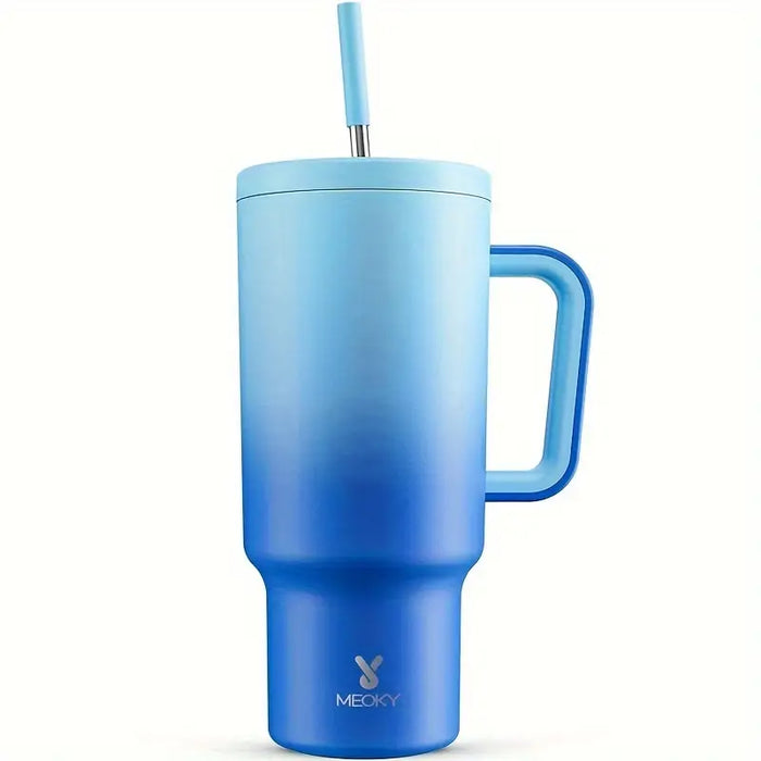 MEOKY VASO 40OZ CON ASA, TAZA DE VIAJE DE ACERO INOXIDABLE GRADO B