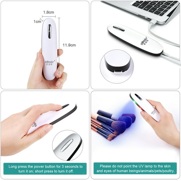 HomeSafety Lámpara UV Portátil Mini Lámpara Desinfectante Ultravioleta Eléctrica para Hogar Hotel Viajes GRADO A