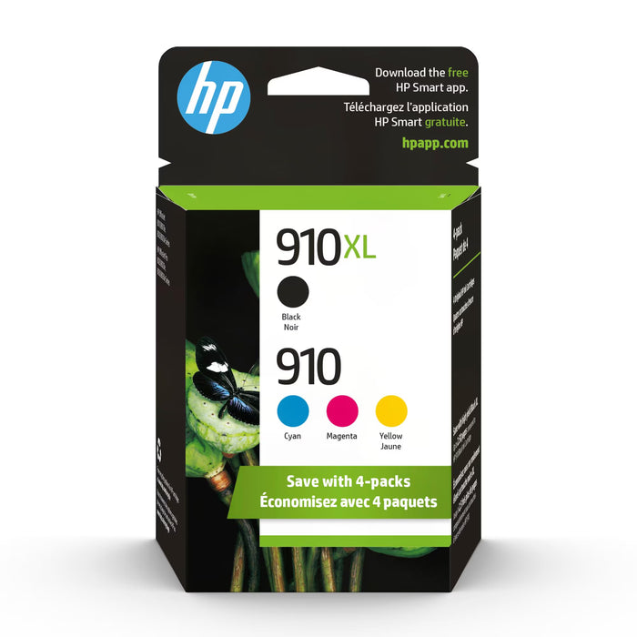 CARTUCHOS DE TINTA HP 910 CIAN MAGENTA AMARILLO 910XL NEGRO PAQUETE DE 4 COMPATIBLE CON HP OFFICEJET 8010 8020 SERIES HP OFFICEJET PRO 8020 8030 SERIES 3JB41AN grado b