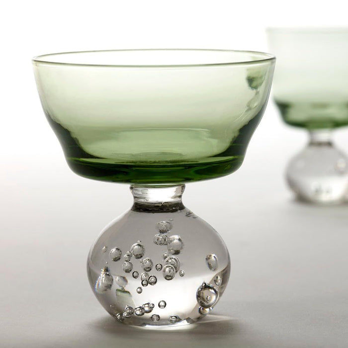 Copas de vidrio Serax, sobre base verde 6pz