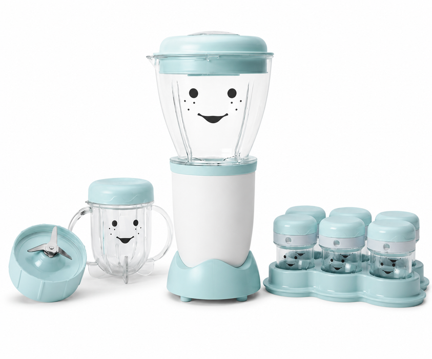 LICUADORA PORTATIL BABY 11 EN 1 200W CON 16 ACCESORIOS AZUL GRADO B