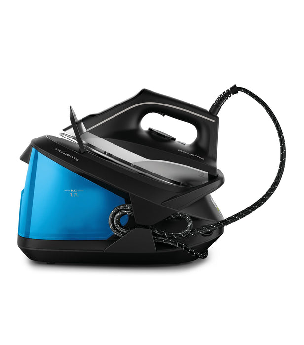 Central De Vapor Compact Steam Pro Ahorra Tiempo Al Planchar Capacidad De 1.7 L Estación Con Plancha Y Contenedor De Agua Extraíble Rowenta Vr8324u1 Azul GRADO A