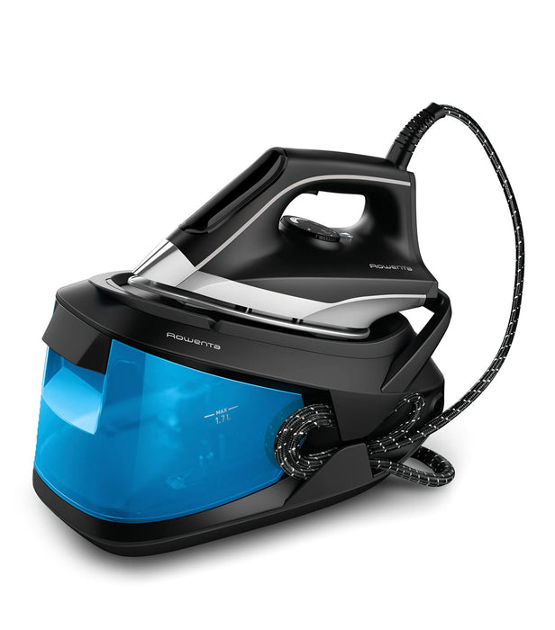 Central De Vapor Compact Steam Pro Ahorra Tiempo Al Planchar Capacidad De 1.7 L Estación Con Plancha Y Contenedor De Agua Extraíble Rowenta Vr8324u1 Azul GRADO A