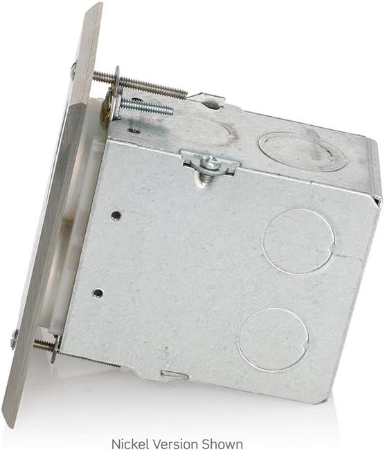 Leviton Caja de piso dúplex de conexión a tierra de grado comercial de 15 amperios, 25249-FBA, marfil/latón GRADO B