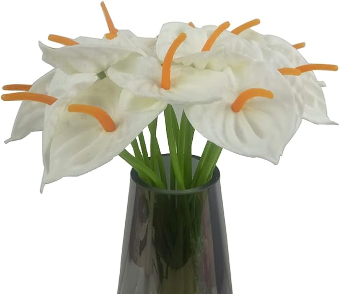 Wbouquet De Anturio Artificial, Tacto Natural 30 Cm Largo grado b